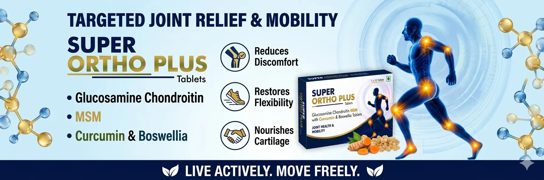 Super Ortho Plus nutraceutical supplement for joint mobility and flexibility